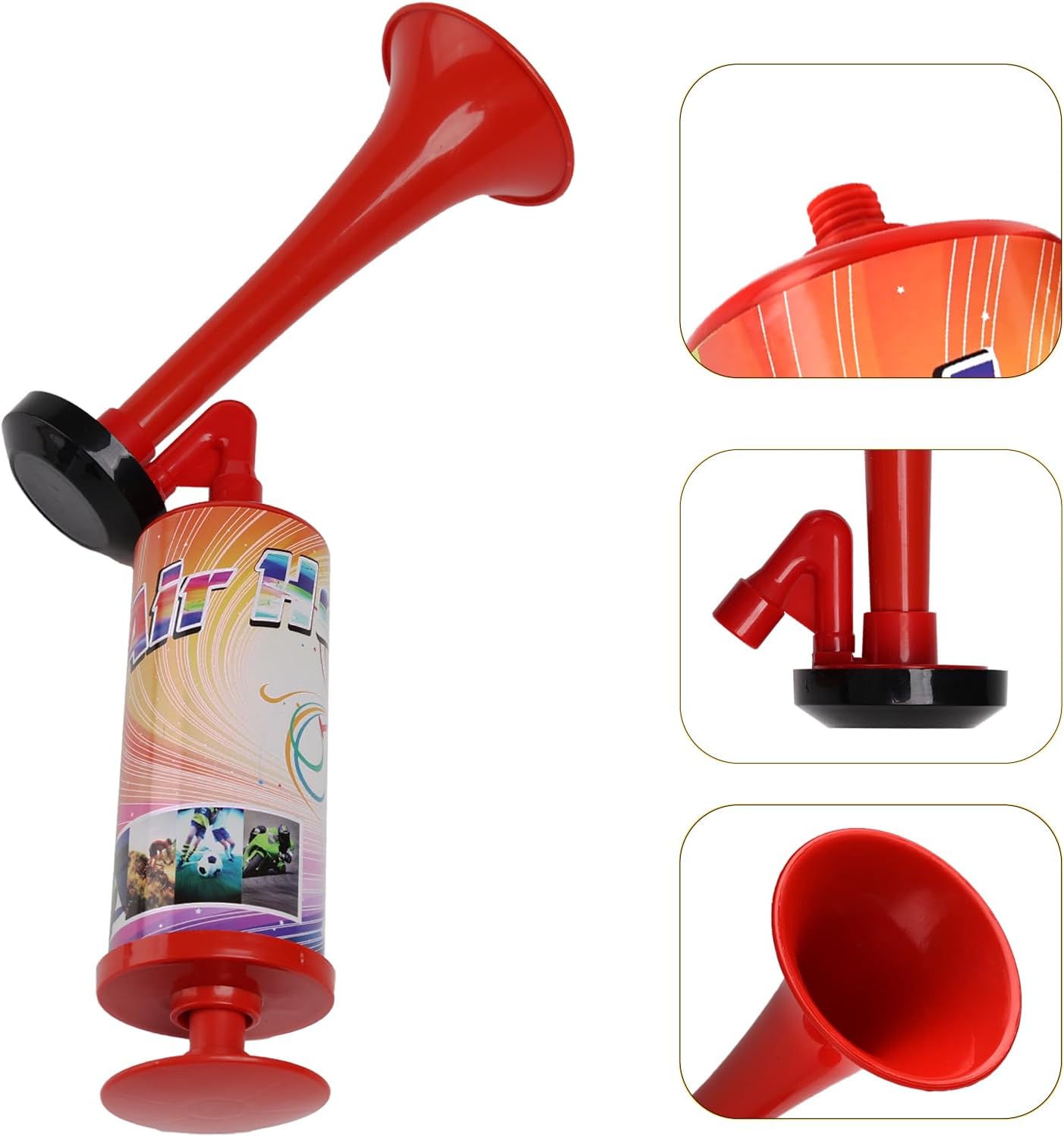 Fog Hor Air Horn for Boat Beer Horn Dog Horns Party Air Horns Sports and Marine Signal Safety Horn Hand Held Pump Air Horn(ABS large handheld horn 4PCS)