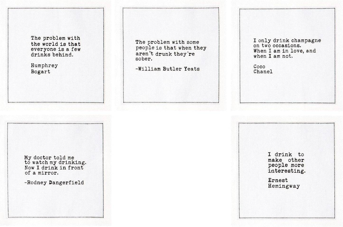 Five Star Funny White Cocktail Napkins, 50 Luxury Cotton Disposable Cocktail Party Napkins with Witty Bar Quotes, 4.5" x 4.5" for Home Bars, Game Nights, Beverages, Birthdays, Weddings & Holidays