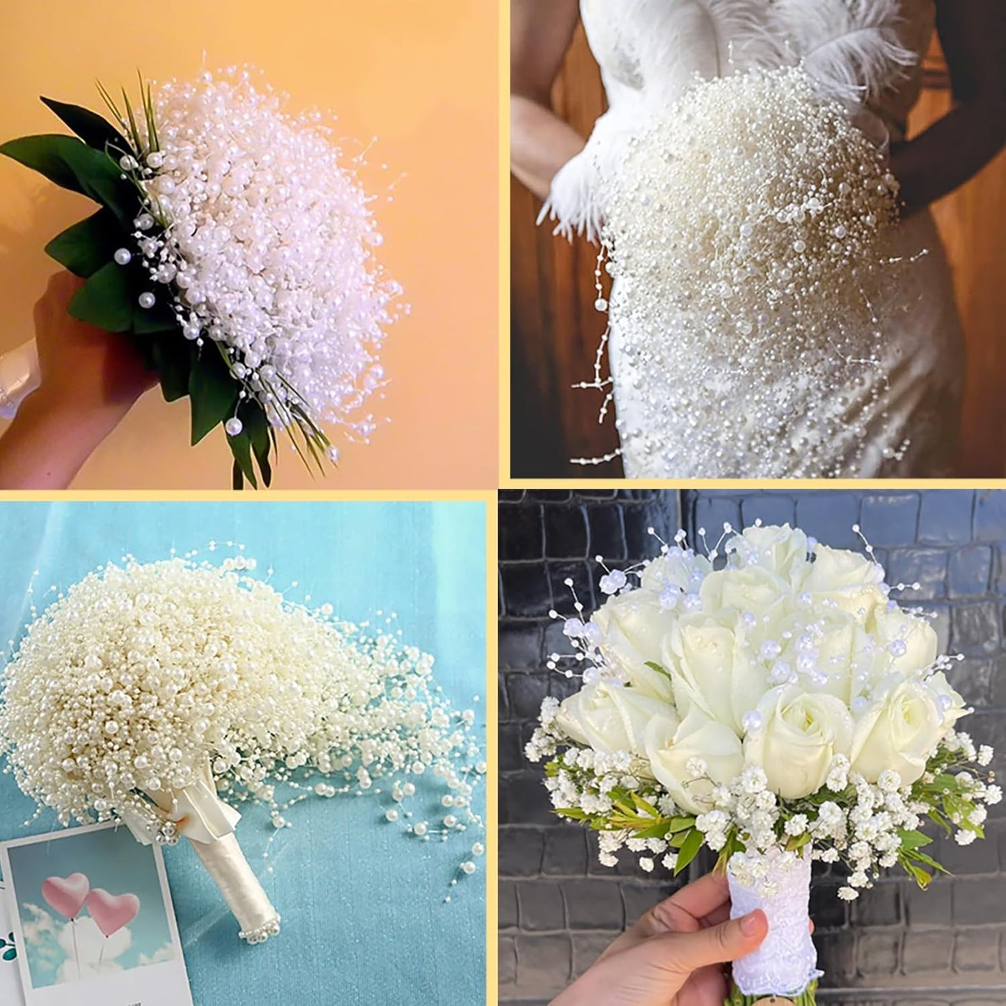 100 PCS Artificial Floating Beads for Centerpieces Vases, Light Pink 8+3mm String Beads for Wedding Party Faux Pearl String for Decorating, String Pearls for Crafts Vase Filler