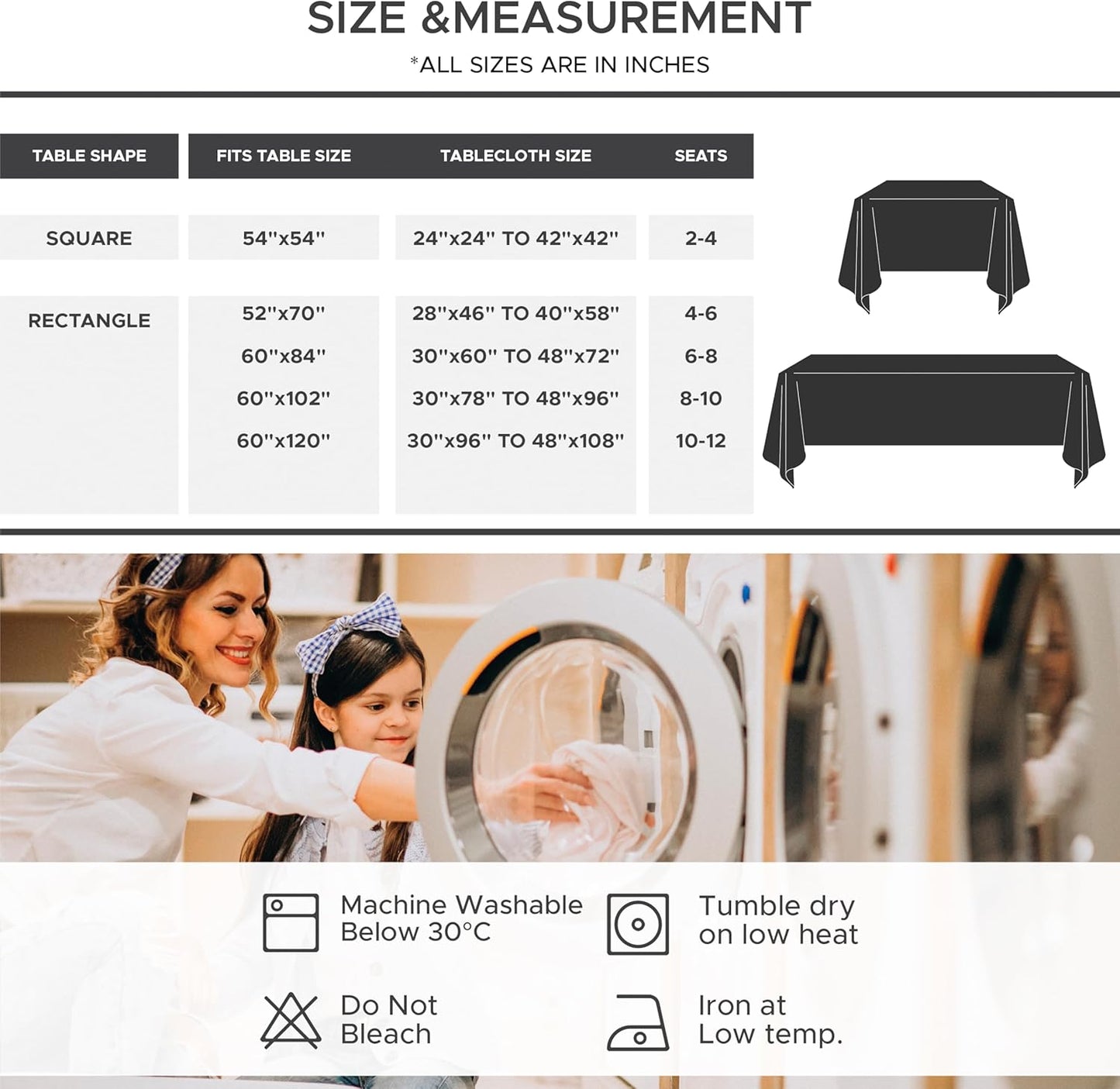 Fitable Square Table Cloth Linen Textured: Water & Stain Resistant Farmhouse Tablecloth, Washable Burlap Table Covers for Kitchen Dining Party(2 Pack, 54x54 Inch, Beige)