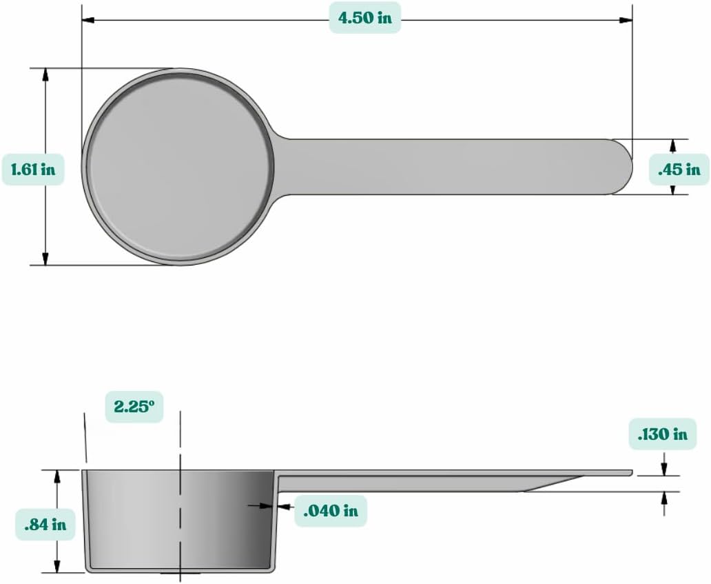 1.5 Tablespoon (23 mL) Long Handle Scoop for Measuring Coffee, Pet Food, Grains, Protein, Spices and Other Dry Goods (Pack of 5)