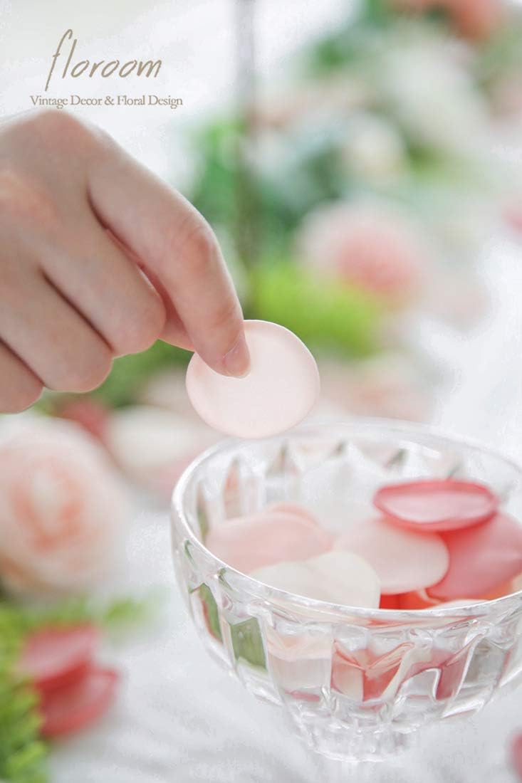 Floroom 300pcs Rose Petals Blush Pink Faux Silk Flower Petals for Wedding Flower Girl Basket Aisle Scatter Cake Dinner Table Centerpieces Party Confetti Bridal Shower Romantic Night Decoration