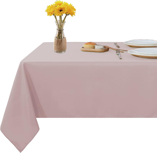 Fitable Rectangle Tablecloth Stain and Wrinkle Resistant Washable Polyester Table Cloth for Buffet Parties and Camping (60x120 inch, Blush)