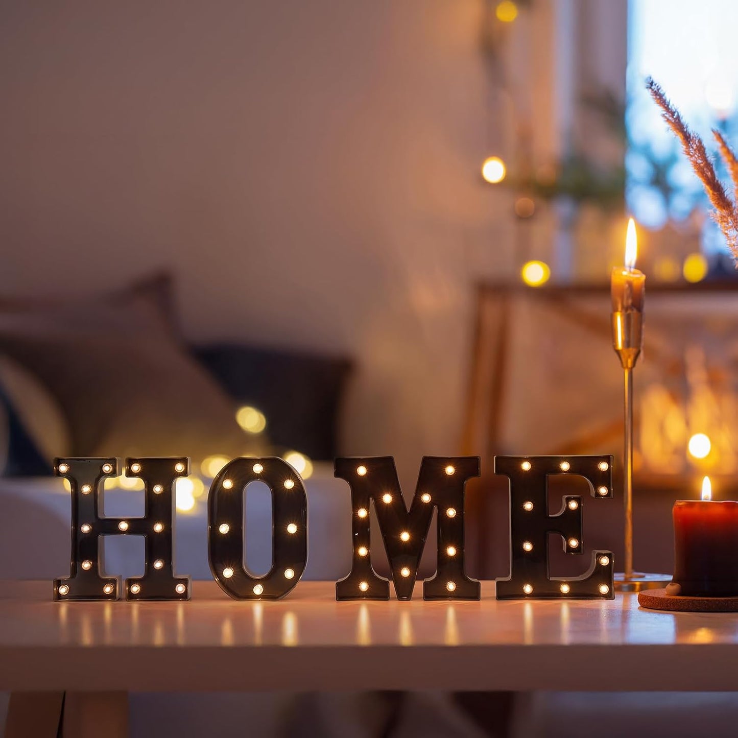 Foaky Black LED Letter Lights for Room Decor - Bedroom Wall Decor, Alphabet Lights for Home, Wedding, Party - Battery Operated （F）