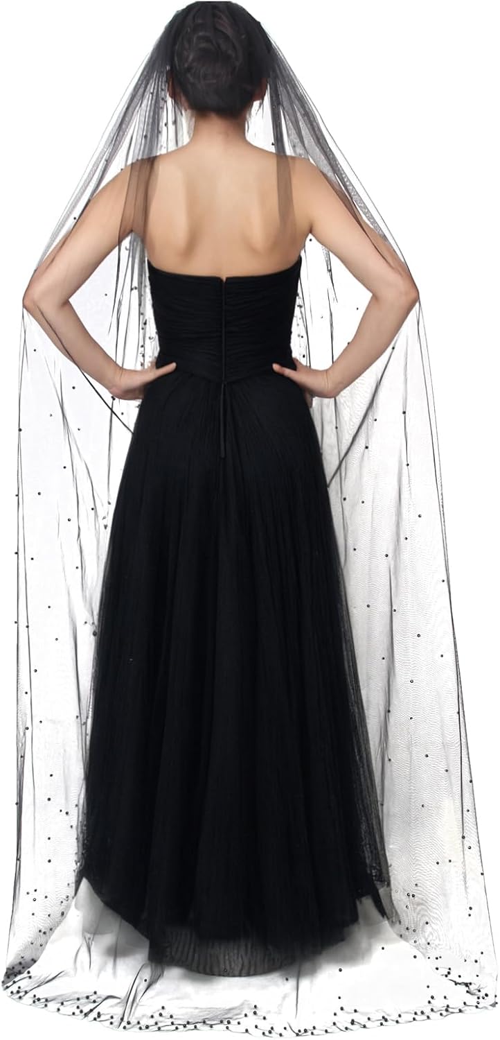 1 Tier Pearl Wedding Bridal Veil With Metal Comb Headband Decorations, Bride To Be Gift, Wedding