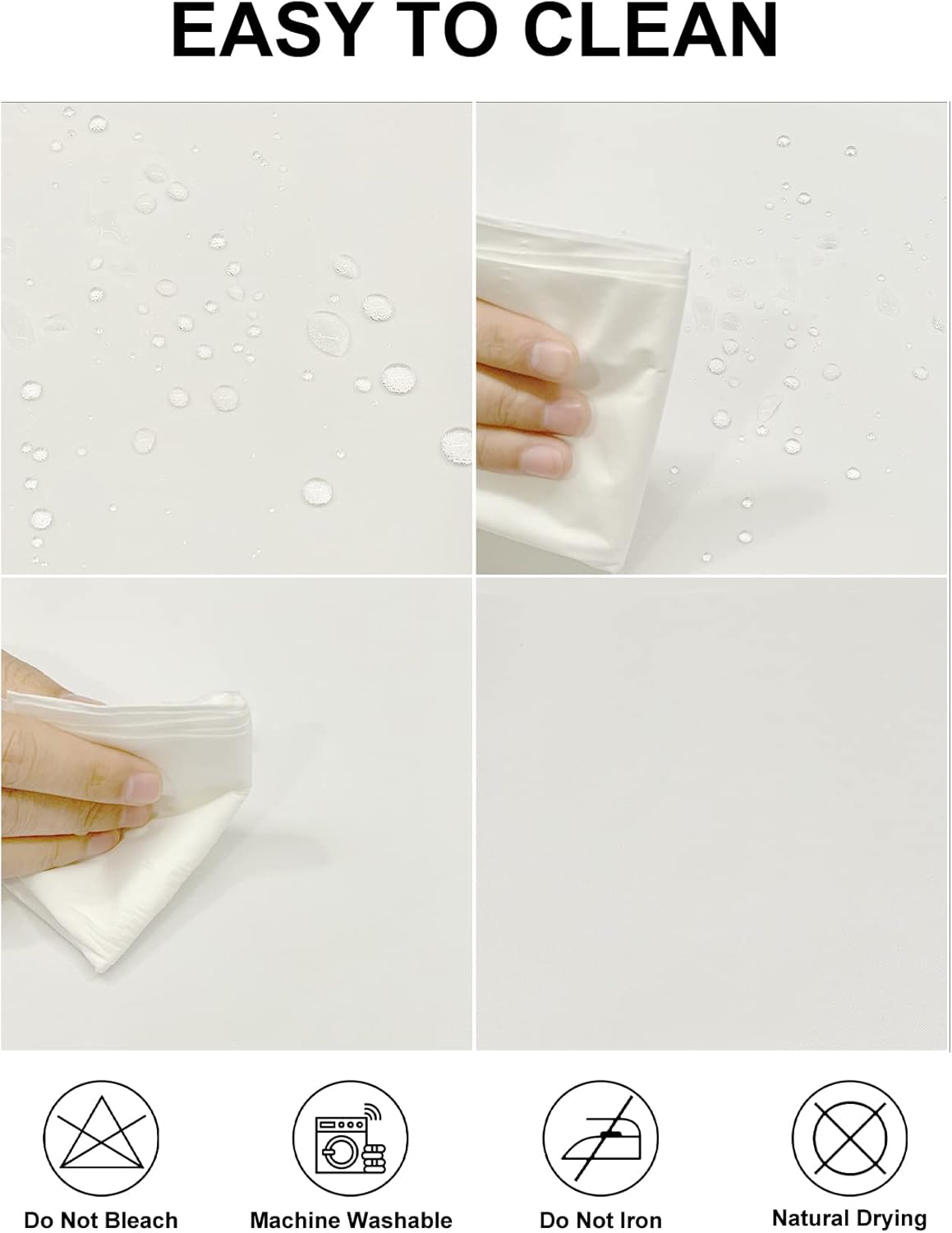 Fokitut 2 Pack Waterproof Rectangle Tablecloth, 60x102 Inch, Stain Resistant and Wrinkle Polyester Table Cloth, Fabric Table Cover for Kitchen Dining, Wedding, Party, Holiday Dinner-Ivory