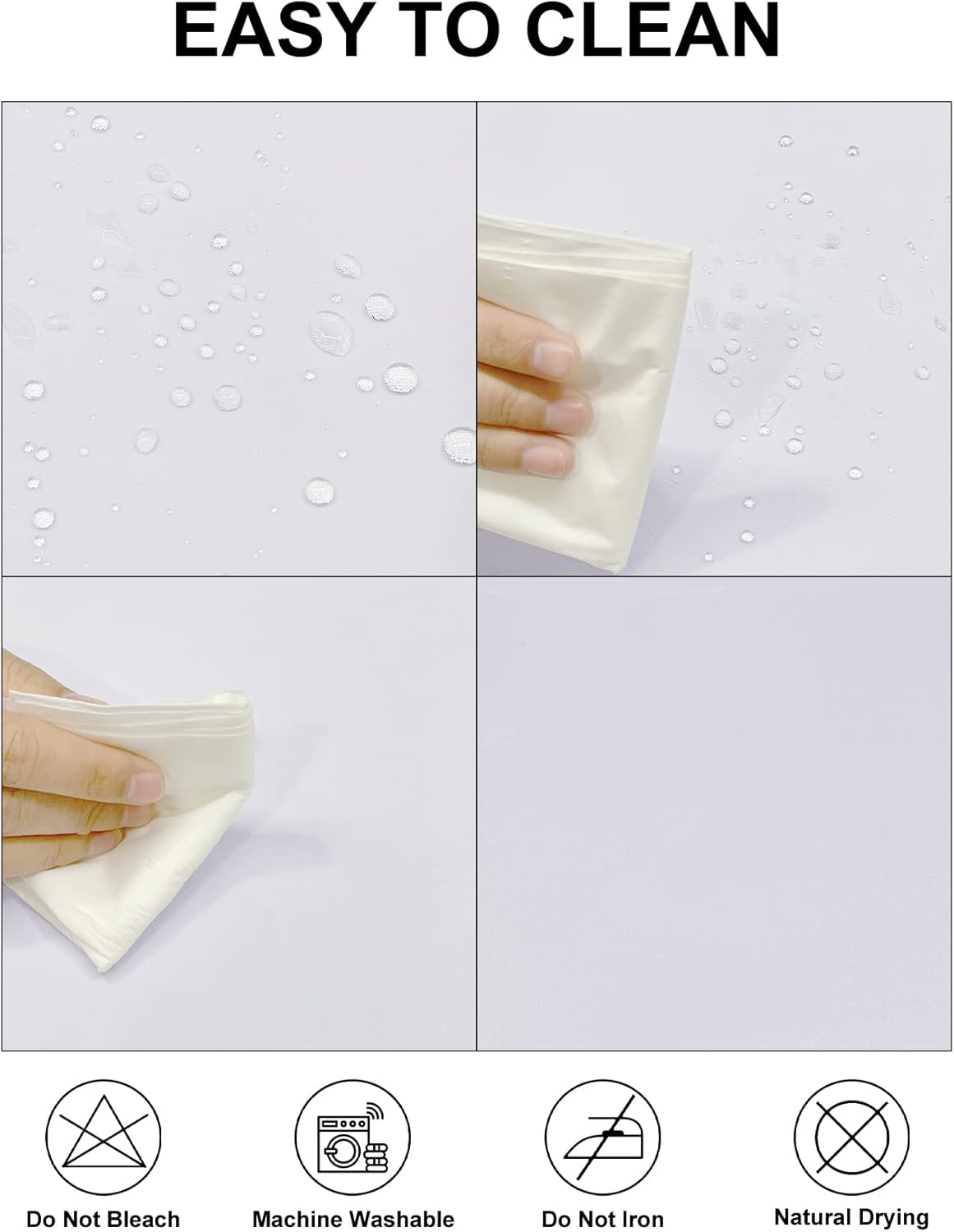 Fokitut 12 Pack Waterproof Round Tablecloth, 90 Inch, Stain Resistant and Wrinkle Polyester Table Cloth, Fabric Table Cover for Kitchen Dining, Wedding, Party, Holiday Dinner-White