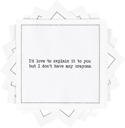 Five Star Napkins Subversive Quotes Cotton Cocktail Napkins,Beverage Napkin, Bar Napkin, Party Napkins,Small Napkins,Napkins for Events,Holidays, Weddings,Parties 4.5"x4.5"-Single Use(50x) Disposable