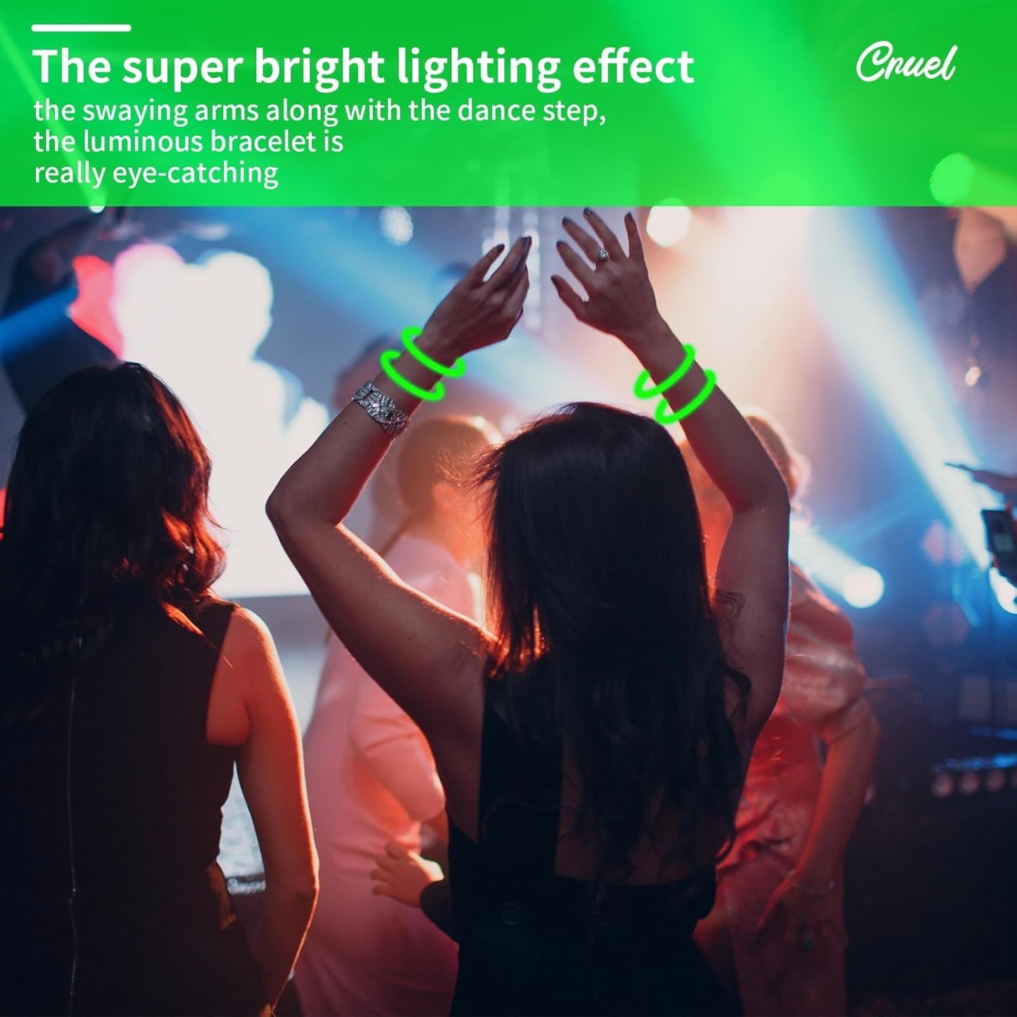 100 Pack 8” Green Glow Sticks Bulk with 100 Connectors Neon Glow In The Dark Party favors Supplies for Holiday Birthday Party Decoration (Green)