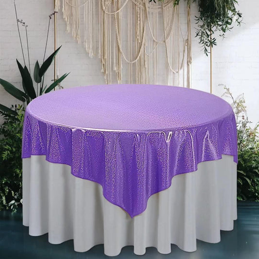 Fitable Sequin Tablecloth for Parties 54x54 Inch - Sparkle Glitter Table Cloth Laser Square Overlay for Wedding Baby Shower Ceremony Birthday Holiday Banquet Decor, Purple