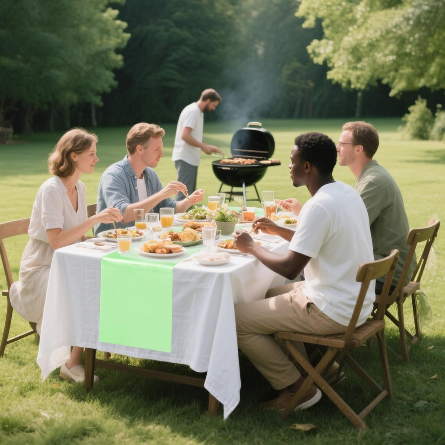 10 Pack Satin Table Runner 12 x 108 Inch Long Green Silk Table Runner for Wedding Party Banquet Birthday Decoration