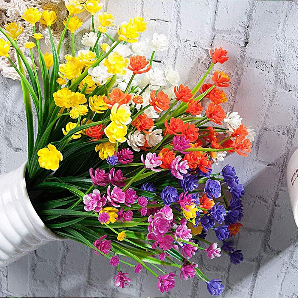 10 Bundles Artificial Daffodil Outdoors Flowers (Blue)