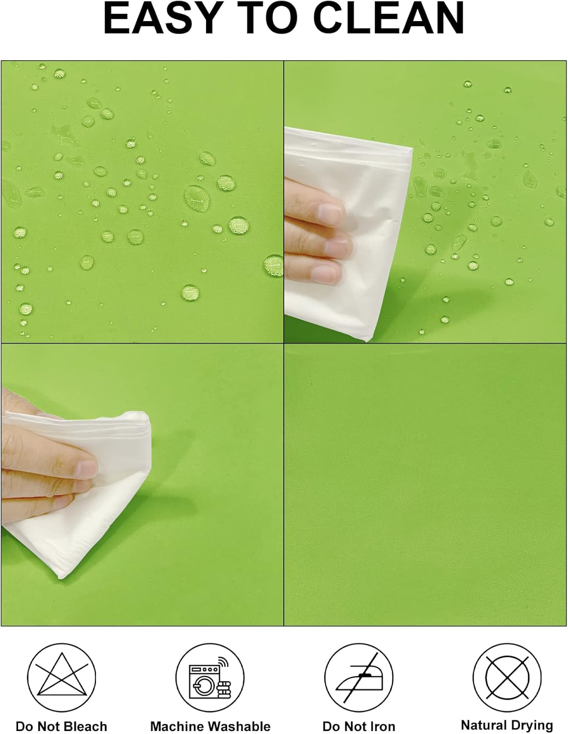 Fokitut 2 Pack Waterproof Rectangle Tablecloth, 60x102 Inch, Stain Resistant and Wrinkle Polyester Table Cloth, Fabric Table Cover for Kitchen Dining, Wedding, Party, Holiday Dinner-Apple Green