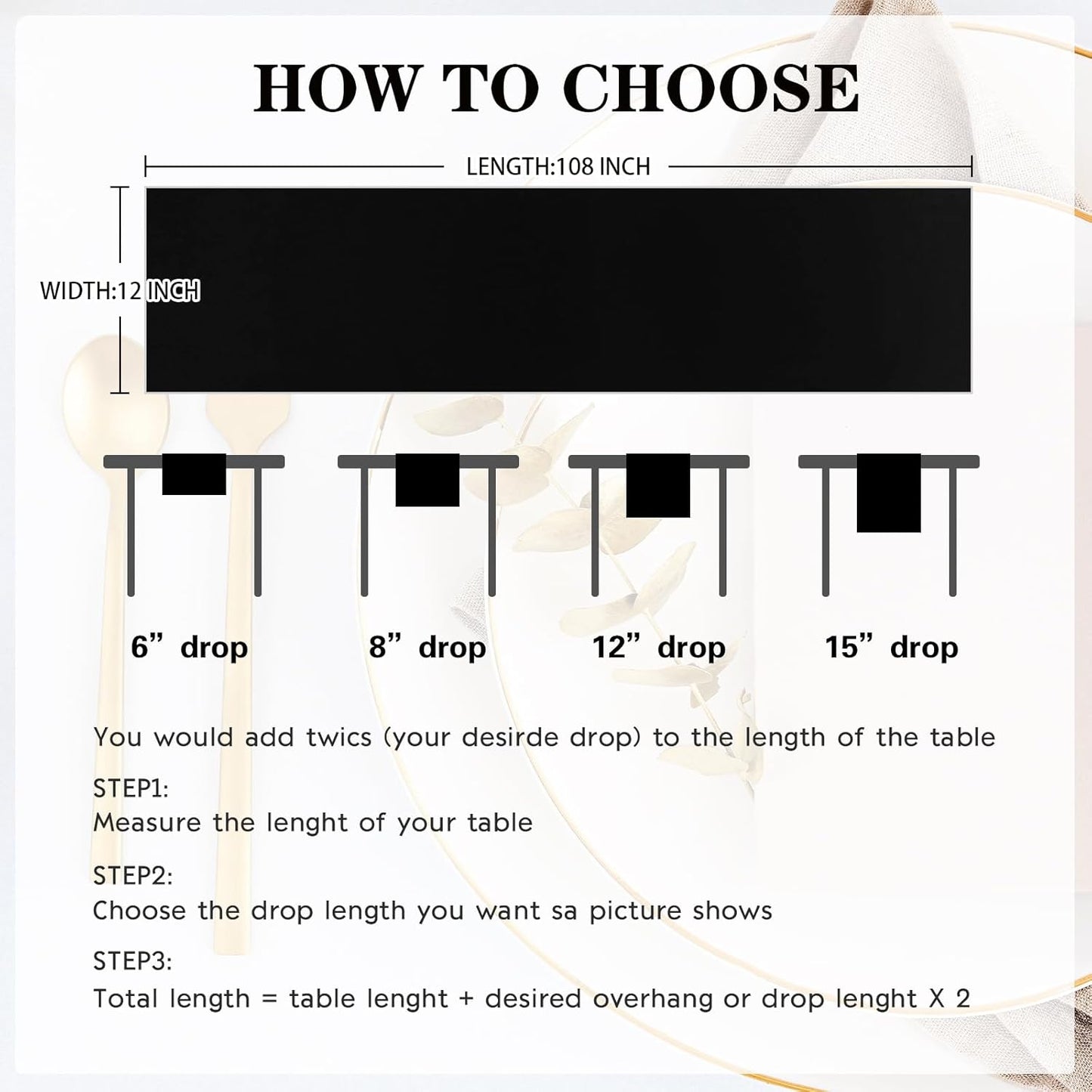 10 Pack Satin Table Runner 12 x 108 Inch Long Black Silk Table Runner for Wedding Party Banquet Birthday Decoration