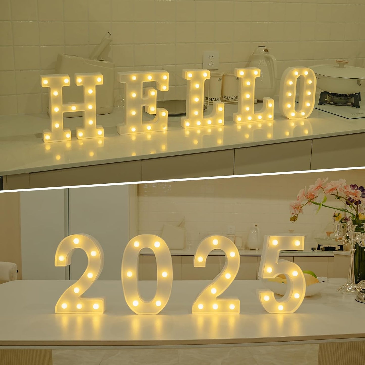 Foaky Decorative Led Marquee Light Up Number, Marquee Light Up Number Sign for Night Light Wedding Birthday Party Christmas Home Bar Decoration Number(5)