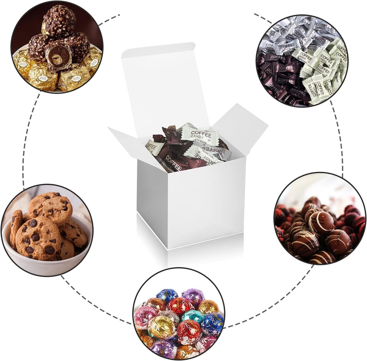 100 Pack Small Gift Boxes, 2x2x2 Inches Favor Boxes Silver Paper Gift Boxes with Lids for Presents, Crafting, Cupcake Boxes, Gifts, Candy Boxes for Wedding Party Bridal Shower Baby Shower Favors