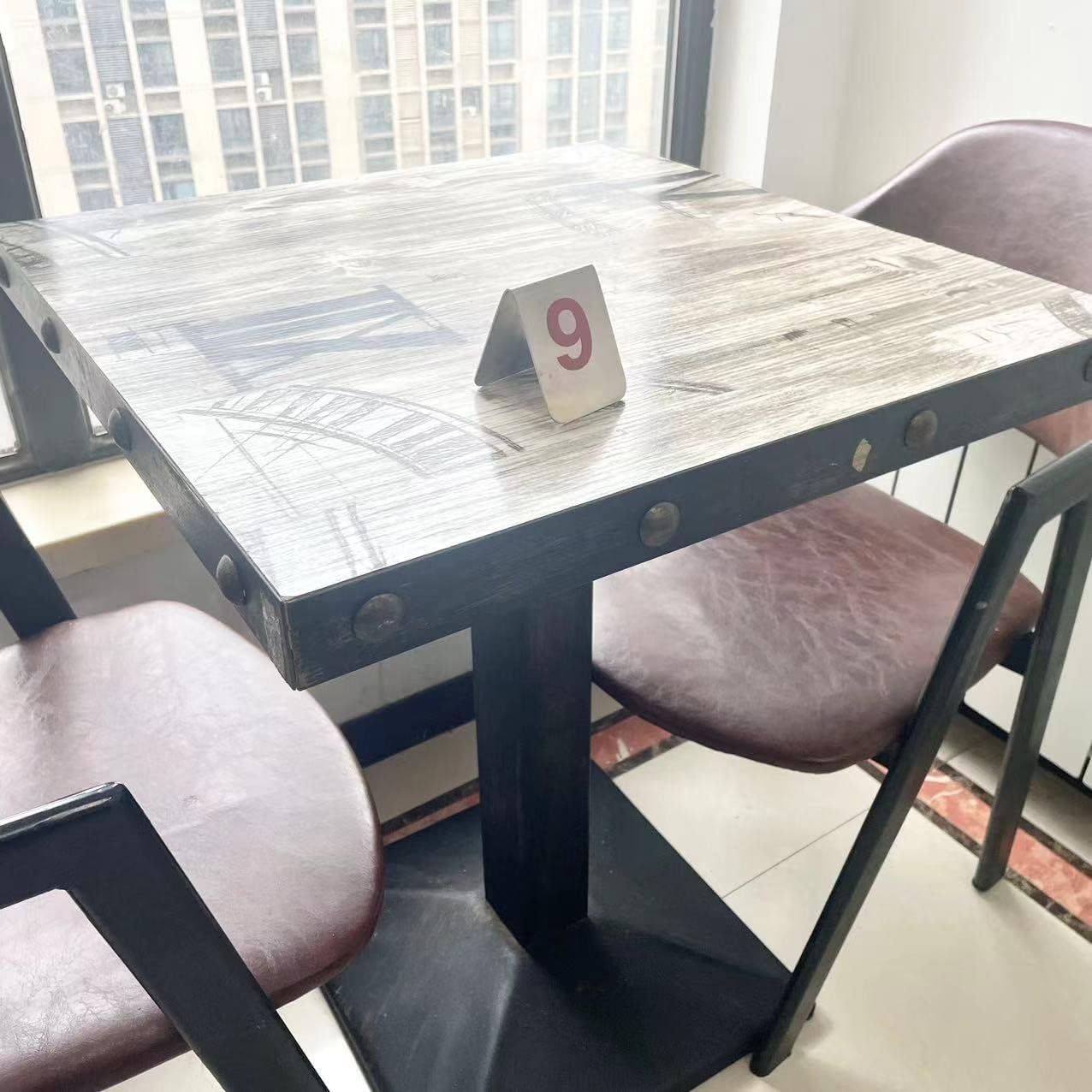 10 Pcs Metal Place Cards Stackable Tent Style Table Numbers，Place Card Holders for Celebration Wedding Party Restaurants Cafes Bars Gatherings meeting Room Board Game Serial (Medium 1-10, Red)