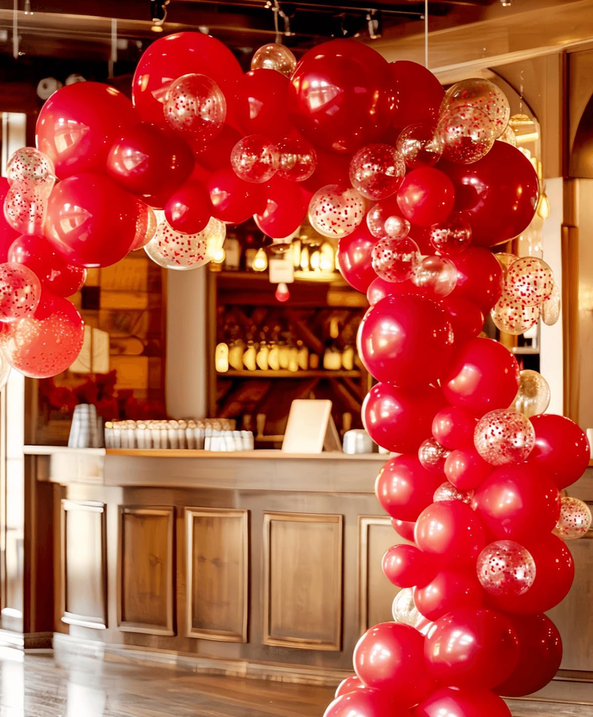 100 Pcs Red Balloons 12 inch and 10 Pcs Red confetti Suitable Balloon Total 110 for Wedding, Graduation, Birthday Balloon Party Decoration