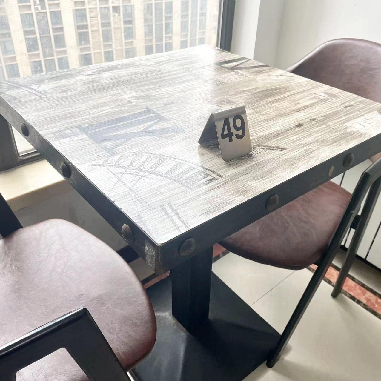 10 Pcs Metal Place Cards Stackable Tent Style Table Numbers，Place Card Holders for Celebration Wedding Party Restaurants Cafes Bars Gatherings meeting Room Board Game Serial (Medium 41-50, Black)