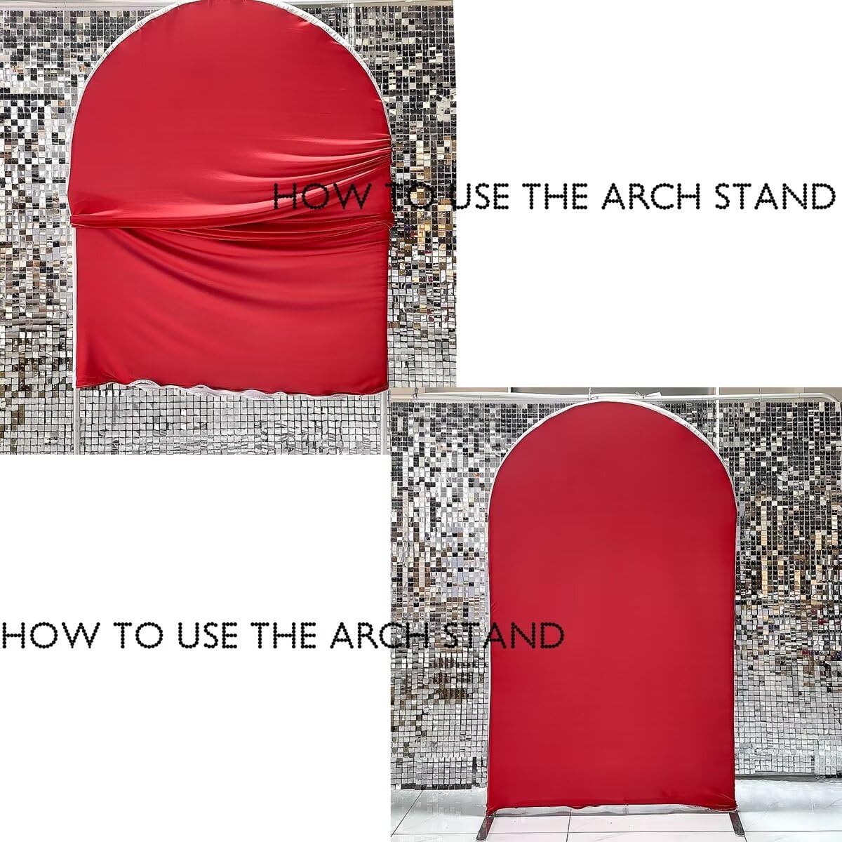 FiVan 2.7ft by 6ft Heavy Duty Trio Arch Backdrop Frame Stands for Party Covers