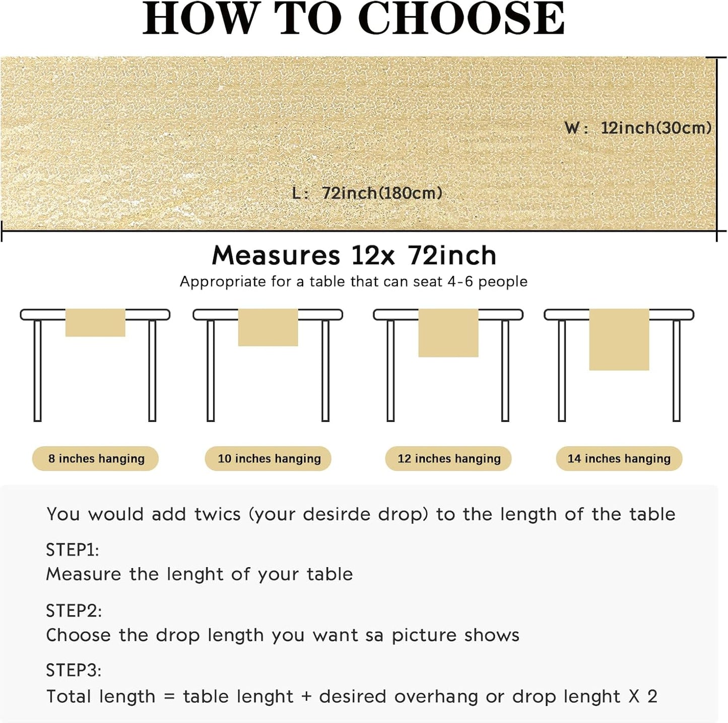 10 Packs 12 x 72 inches Sequin Table Runner, Gold Glitter Table Runner for Birthday Party Supplies Wedding Engagement Baby Shower Holiday Celebration Event Decorations