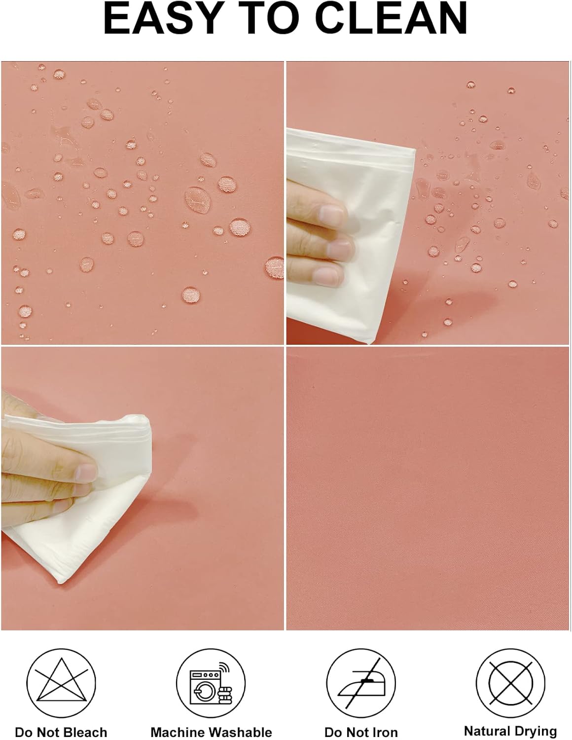 Fokitut 2 Pack Waterproof Round Tablecloth, 70 Inch, Stain Resistant and Wrinkle Polyester Table Cloth, Fabric Table Cover for Kitchen Dining, Wedding, Party, Holiday Dinner-Dusty Pink