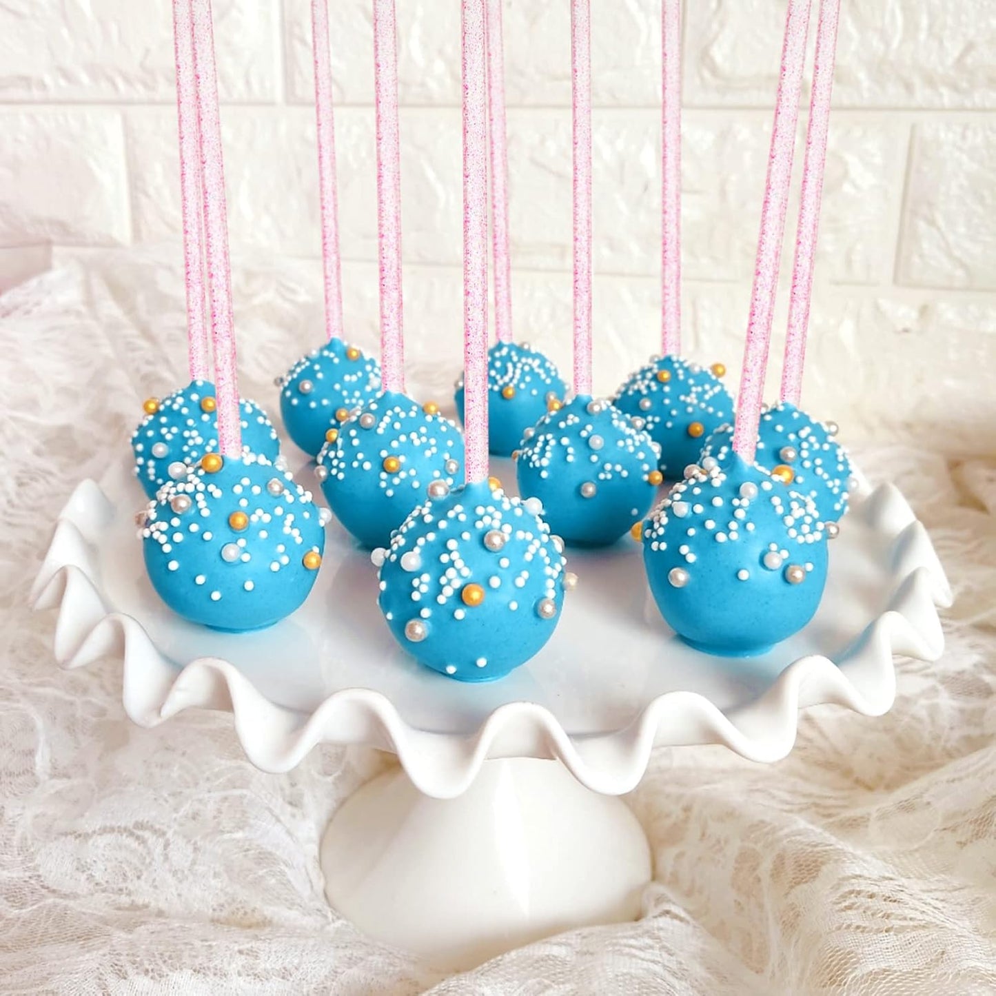 100-PCS Pink Glitter Plastic Swizzle Sticks, Crystal Cake Pops, Cocktail Coffee Drink Stirrers, Stir Sticks for Valentine's Day Christmas Party, 7.24 Inch