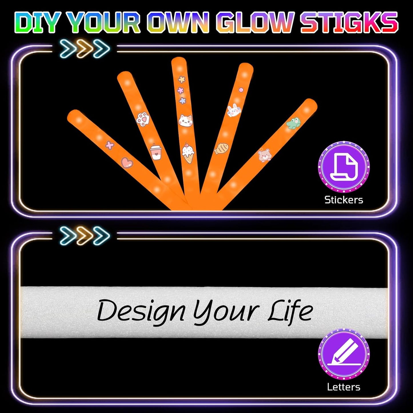 Foam Glow Sticks Bulk, 30 PCS Orange Light Up Foam Sticks 3 Modes, Glow Party Supplies for Wedding,Raves, Carnival, Concert, 4th of July, Halloween, Christmas, New Year