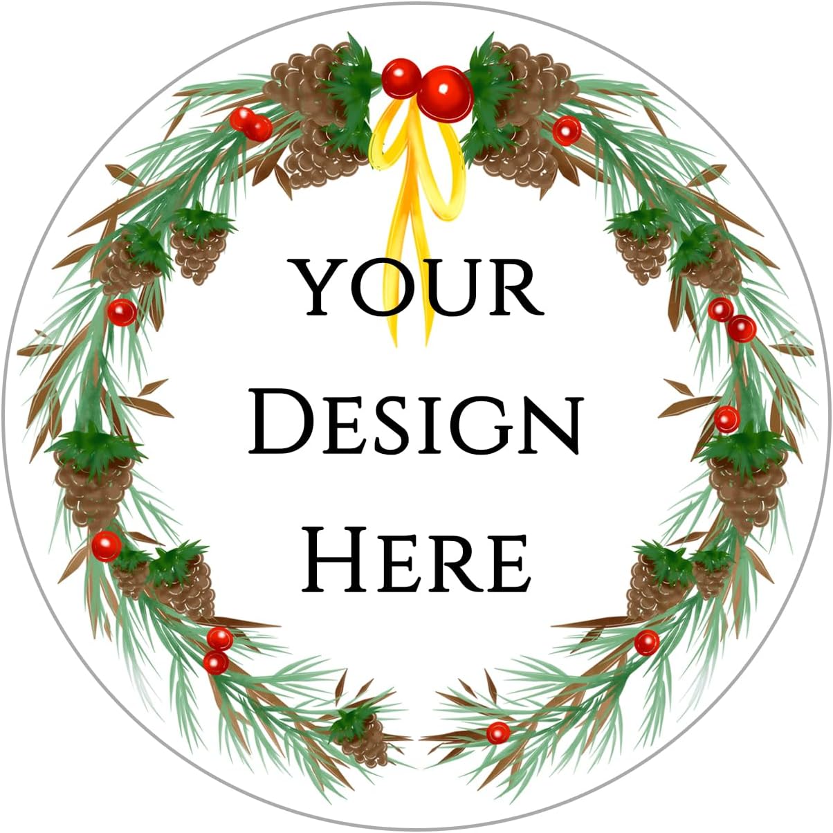 100-1000pcs Custom Stickers Merry Christmas Stickers Personalized Labels Adhesive Xmas Decorative Envelope Seals Stickers for Cards Gift Boxes(Round-5)