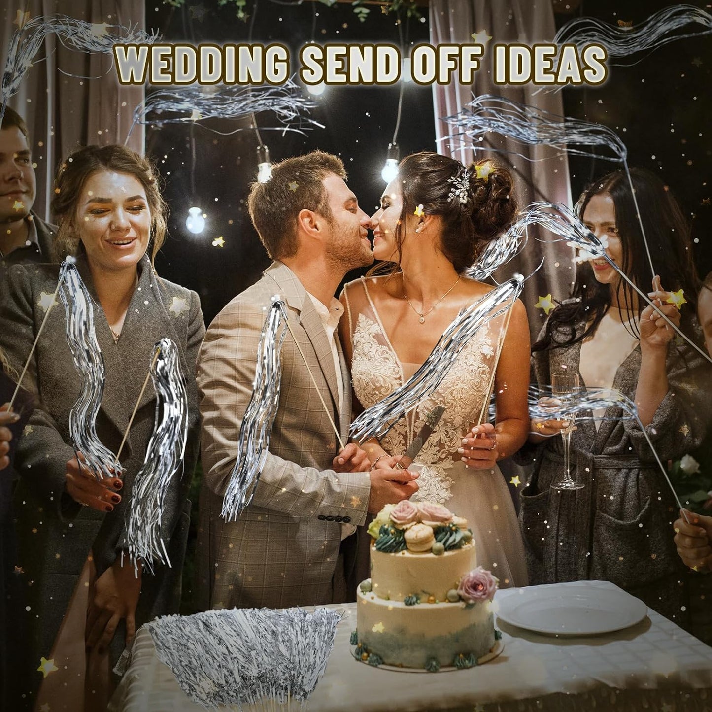 100 PCS Wedding Wands, Silver Wedding Light Sticks for Send Offs and Parties