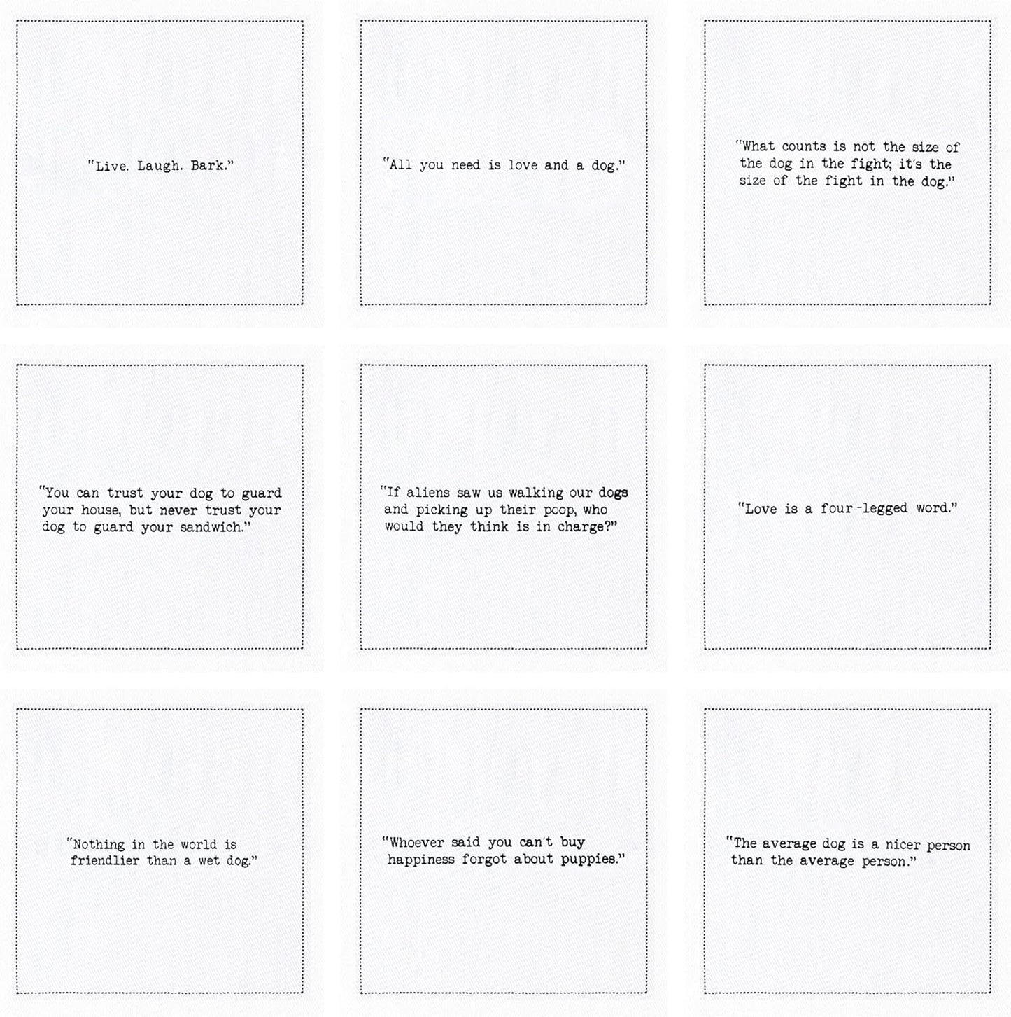 FIVE STAR NAPKINS Dog Quotes, White Cotton Cocktail Napkins, Beverage Napkins, Bar Napkins, Cloth Napkins, Party Napkins, Events, Holidays, Weddings, Birthdays, Disposable, 4.5'' x 4.5''- (50x)