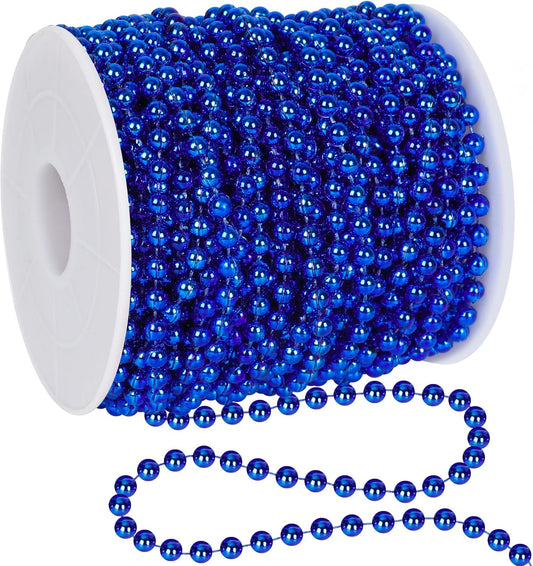 100 FT Christmas Tree Beads, Christmas Tree Garland Decoration, Plastic Hanging Beads Garland Chain Roll for Home Mantle Fireplace Wreath Decor Indoor Outdoor Xmas Tree DIY Supplies