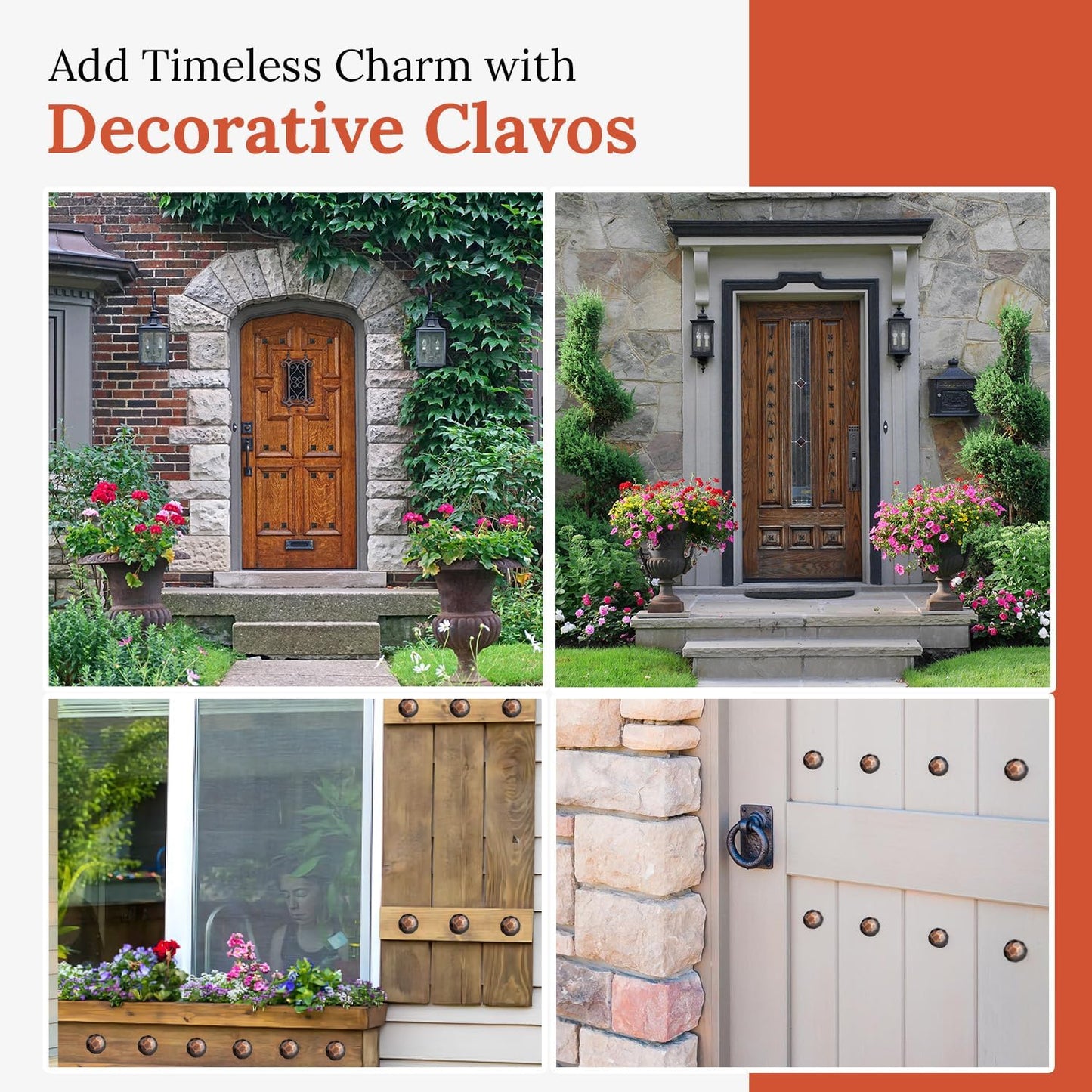 10 Pack 0.75" Round Head Iron Clavos Decorative Nails – Oil Rubbed Bronze – Handmade Rustic Round Fasteners for Farmhouse Shutters, Faux Wood, Barn Doors, Shutters, Gates – Ornamental Wood Accent