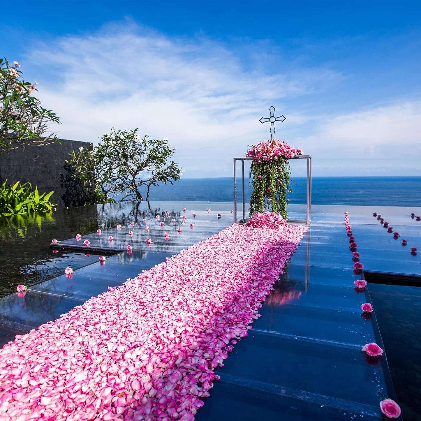 1000 Pcs Artificial Silk Rose Petals Decoration Wedding Party Color Pink