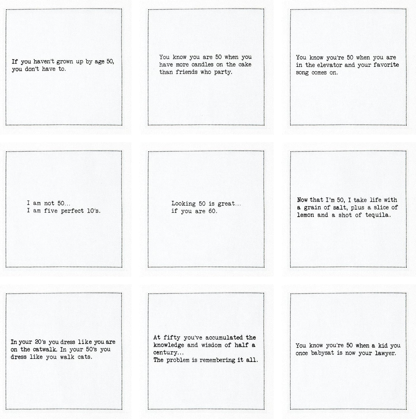 Five Star Napkins 50th Birthday Quotes White Cotton Cocktail Napkins, Beverage Napkins, Bar Napkins, Cloth Napkins, Party Napkins, Events, Holidays, Weddings, Birthdays, Disposable, 4.5" x 4.5"- (50x)