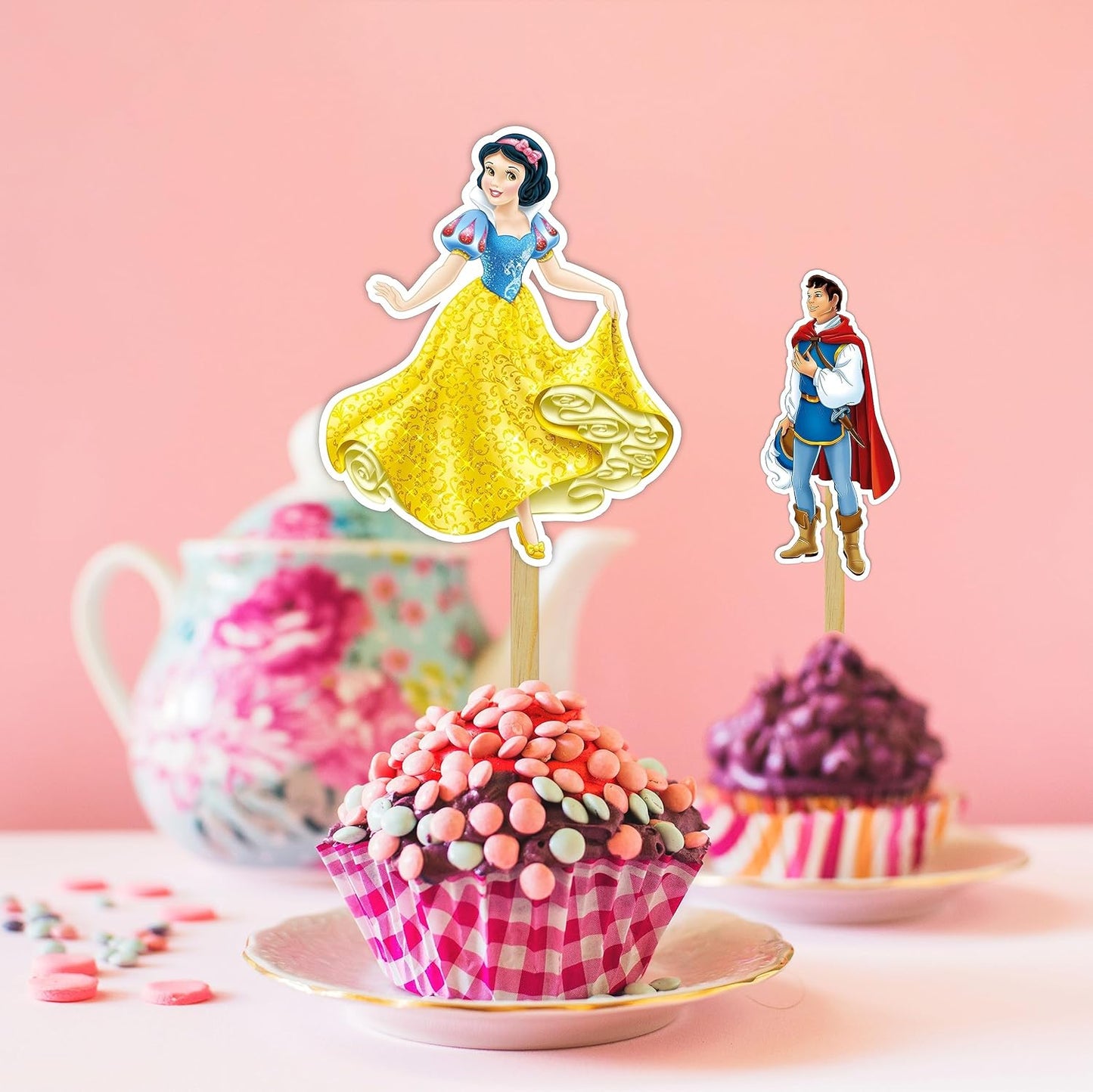 "Snw Whte and the Sevn Dwafs Cupcake Topper | Fairytale Party Decor | Enchanted Forest Theme | Classic Story Celebration | Magical Cake & Cupcake Decorations"