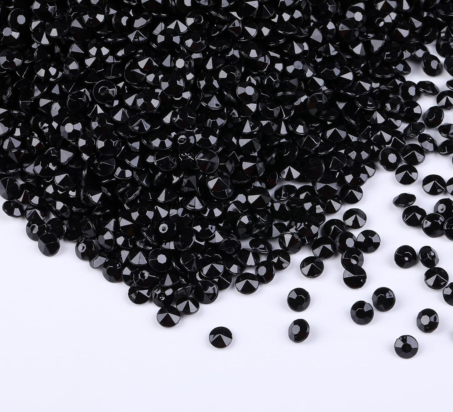10000 pcs/Pack Wedding Table Scatter Confetti Crystals Acrylic Diamonds Vase Fillers 4.5 mm Rhinestones for Wedding, Bridal Shower, Vase Beads Decorations (Black)