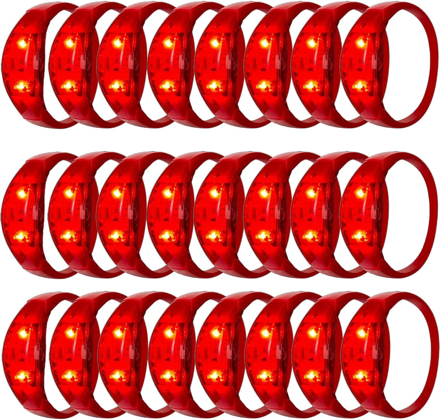 100 Pcs LED Bracelets Sound Activated with Flashing LED Strobe Music Control Light Up Bracelets for Rave, Game Prizes, Birthday Party Favor,Valentine's Day gift