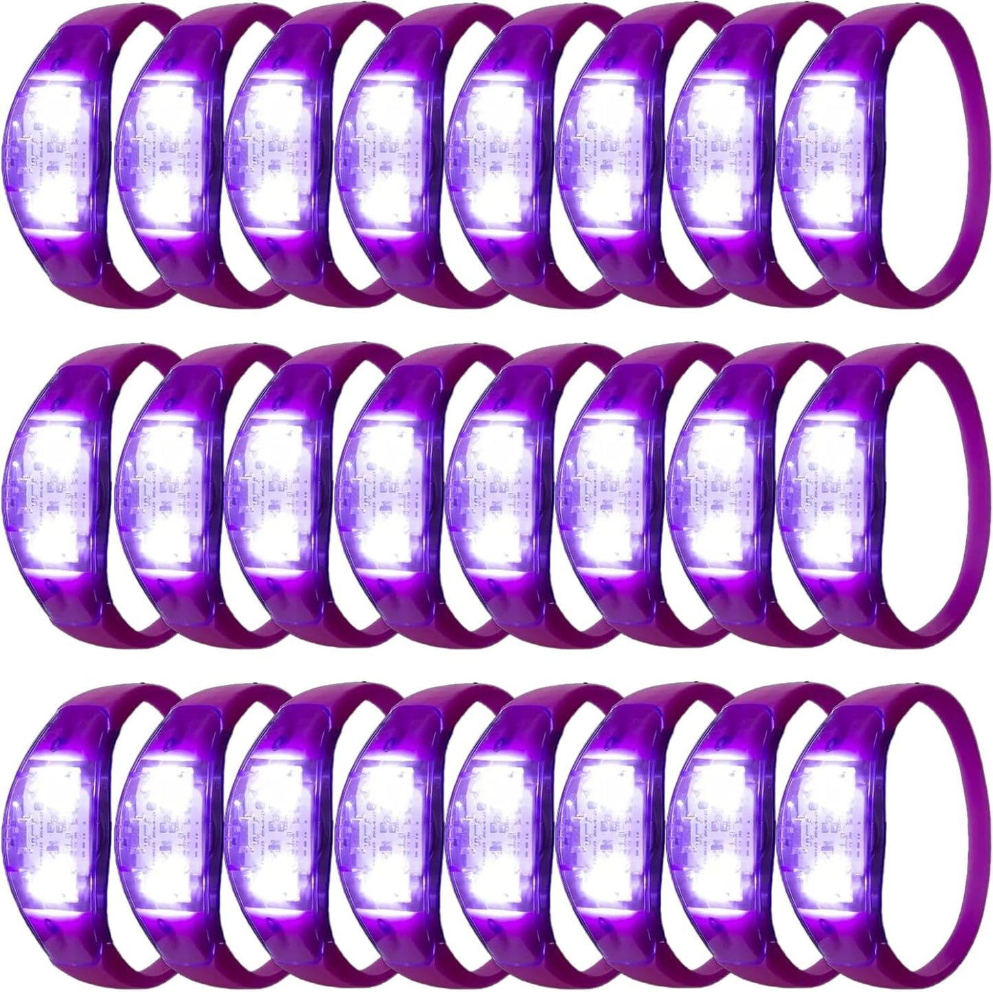 100 Pcs LED Bracelets Sound Activated with Flashing LED Strobe Music Control Light Up Bracelets for Rave, Game Prizes, Birthday Party Favor,Valentine's Day gift