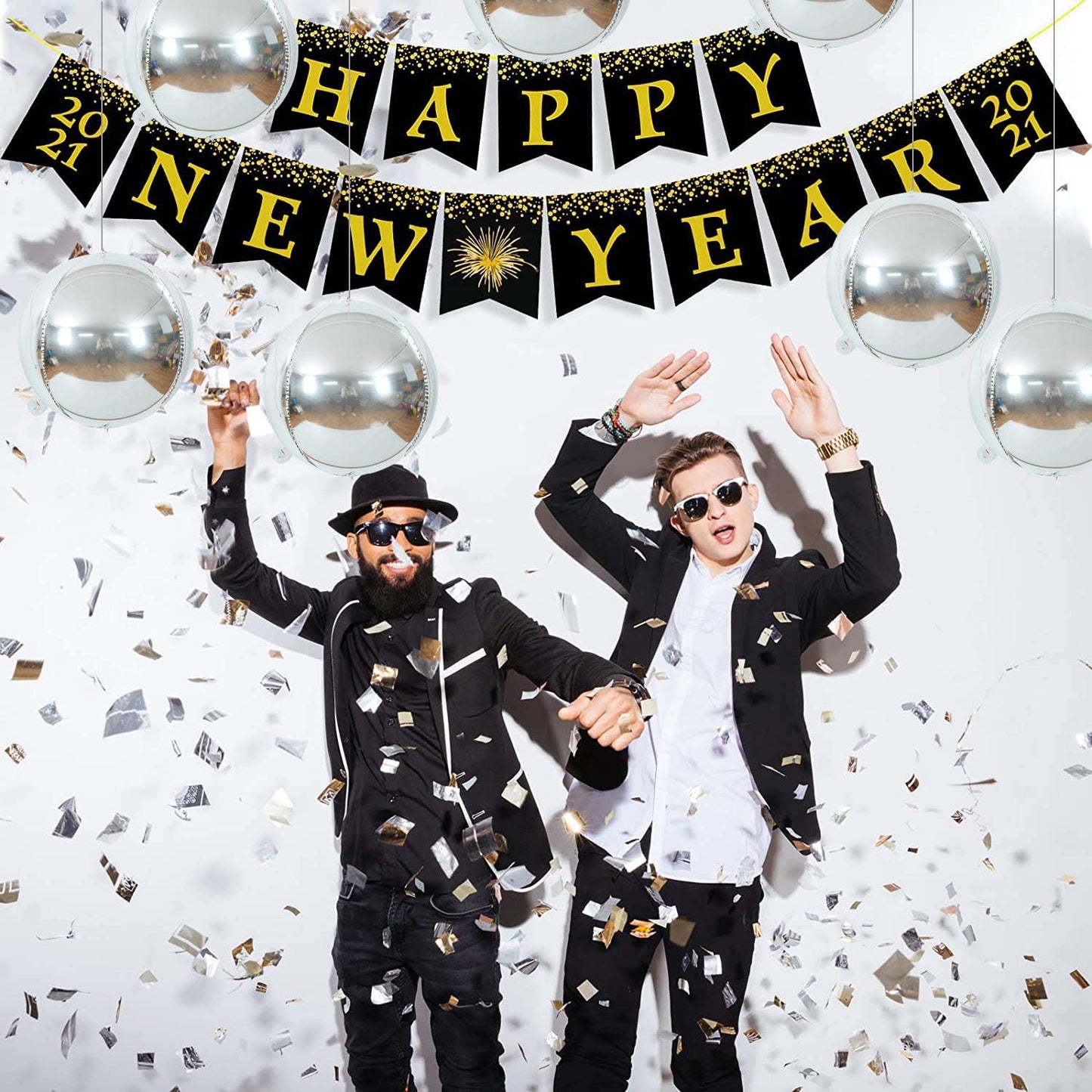 10 pcs Silver 4D balloon, 10 inch Foil Mylar Sphere Balloon for Birthday Party,Wedding,Valentine's Day, Christmas,Baby Shower Decoration Supplies