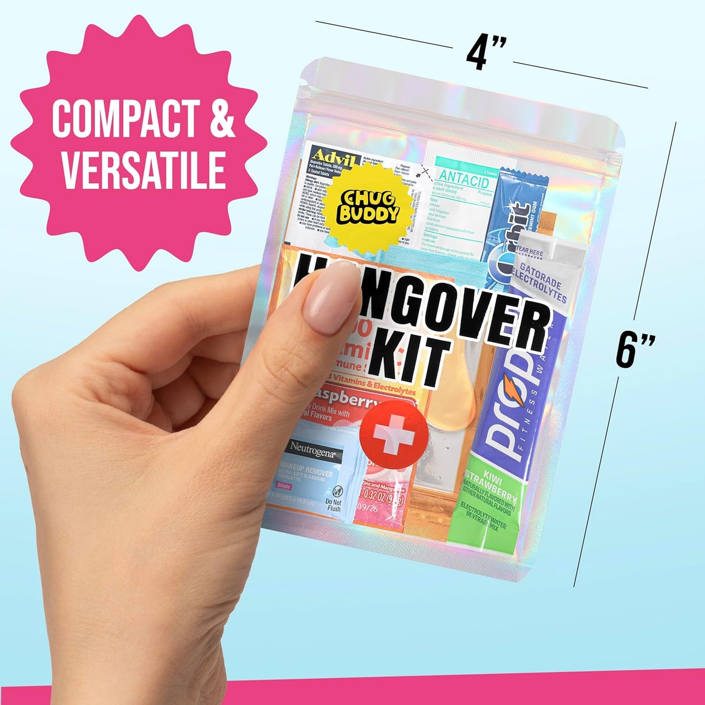 10 Pre-Filled Hangover Kits for Bachelorette Party Favors, 21st Birthday Gifts, Bridesmaid Gifts & Girls' Trips | Bulk Hangover Kit Bags & Supplies for Parties & Events (10 Premium Packs)