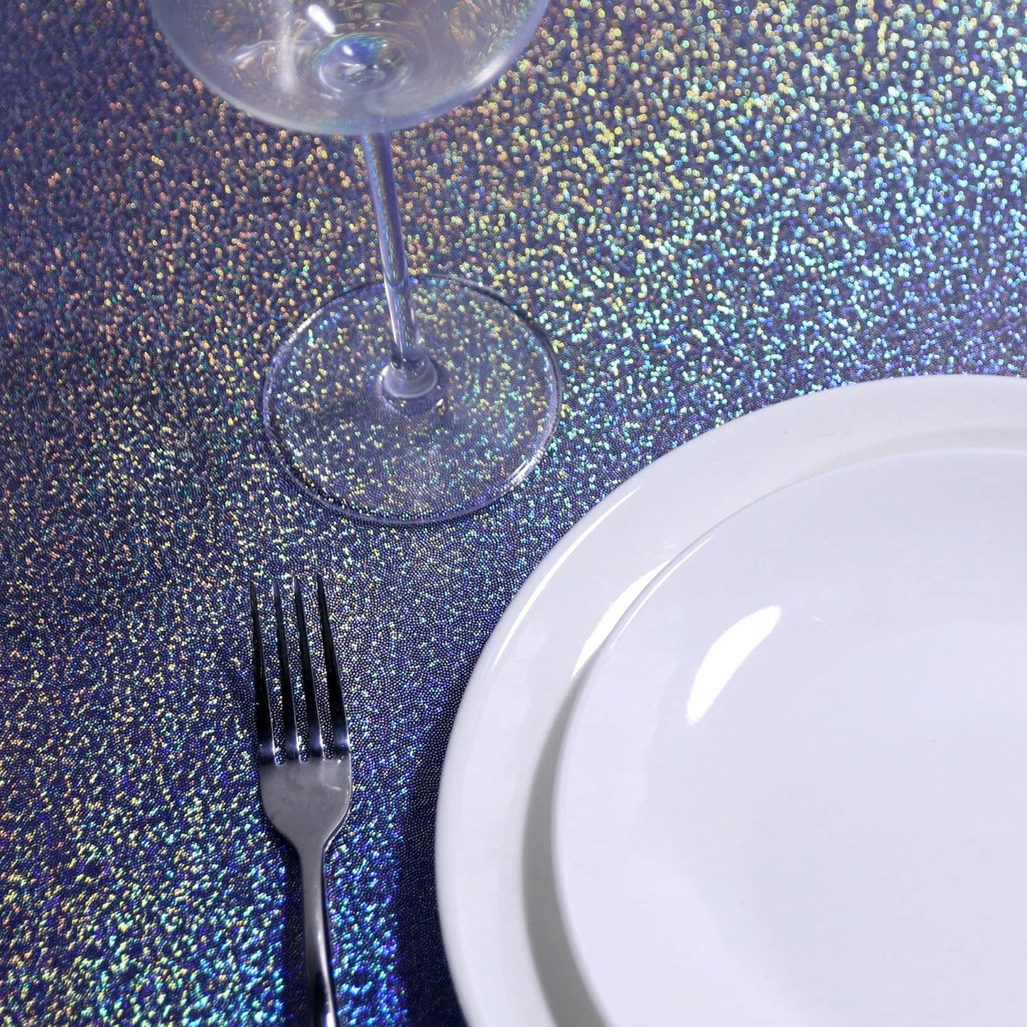 Fitable Sequin Tablecloth for Parties 60x102 Inch - Sparkle Glitter Laser Rectangle Overlay for Independence Day Decoration Ceremony Birthday Holiday Banquet, Dark Blue