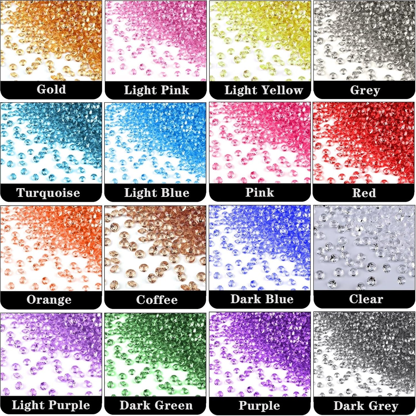 10000Pcs Crystal Acrylic Diamond Fake Gems Vase Filler, 4.5mm Faux Diamonds for Table Scatter Wedding Party, Bridal Shower, Birthday Decoration, Light Purple