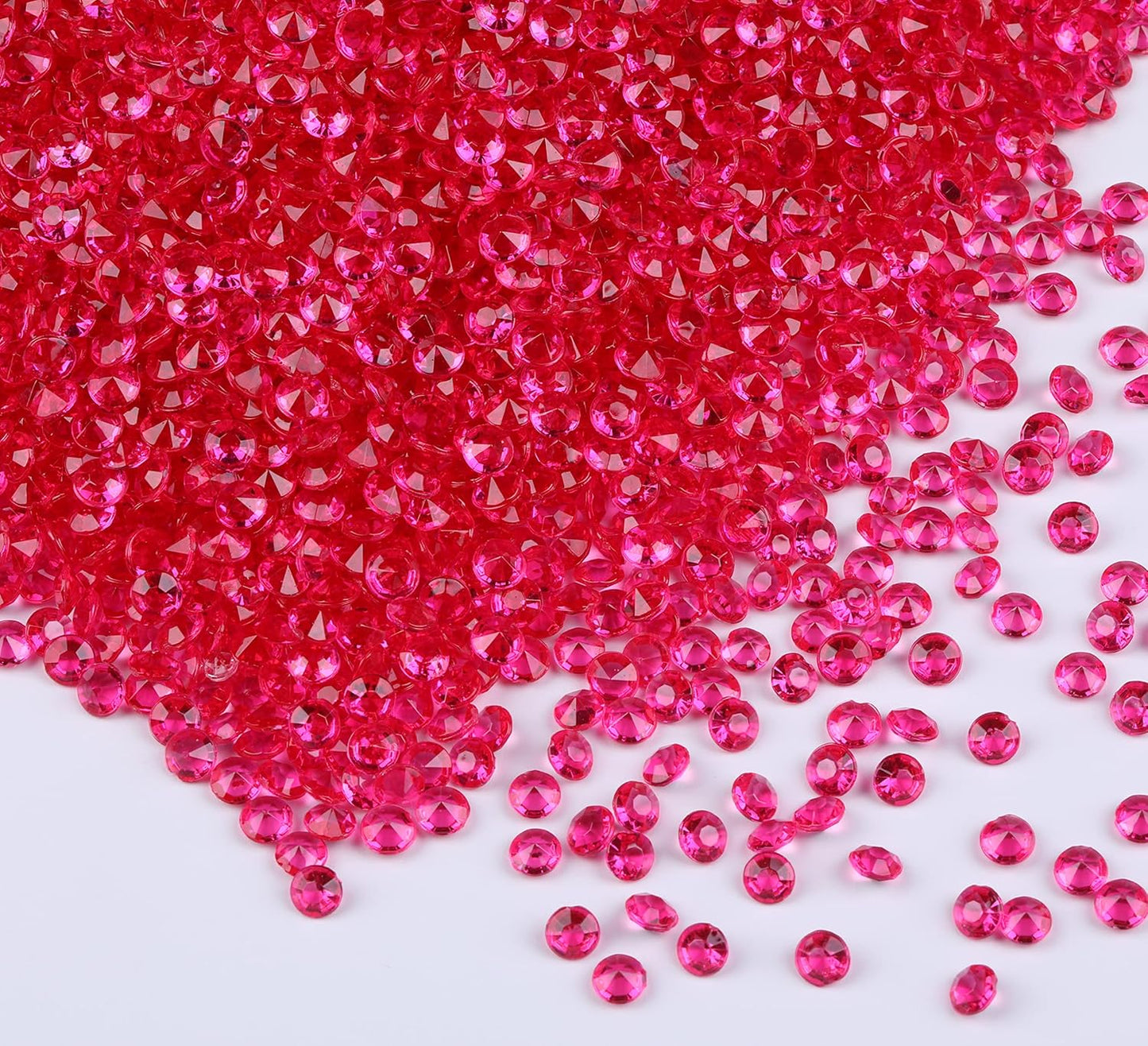 10000 pcs/Pack Wedding Table Scatter Confetti Crystals Acrylic Diamonds Vase Fillers 4.5 mm Rhinestones for Wedding, Bridal Shower, Vase Beads Decorations (Rose red)