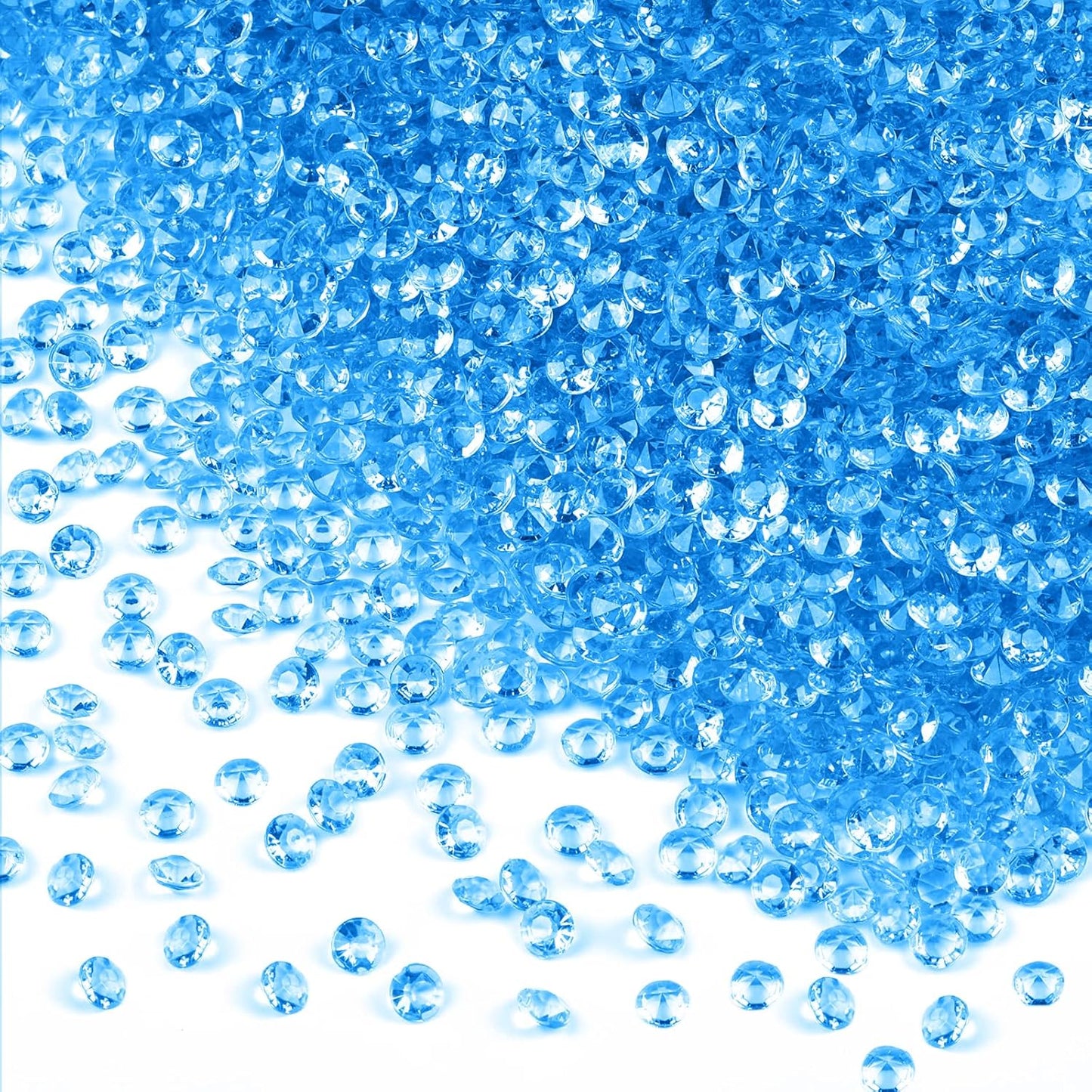 10000Pcs Crystal Acrylic Diamond Fake Gems Vase Filler, 4.5mm Faux Diamonds for Table Scatter Wedding Party, Bridal Shower, Birthday Decoration, Light Blue