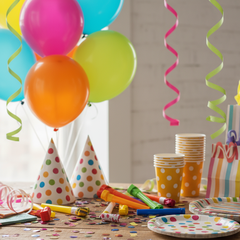 real photo of party supplies